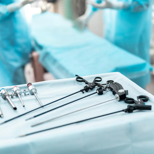 surgical tools on table