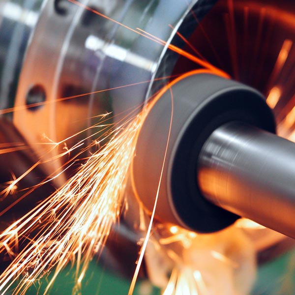 sparks flying of metal grinding